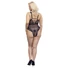 Kép 4/8 - Cottelli Curves Plus Size - átlátszó mintás body (fekete)