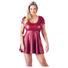 Kép 2/6 - Cottelli Plus Size - A-vonalú miniruha (bordó)