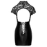 Kép 6/6 - Noir - csipke felsős fényes ruha fűzővel (fekete)