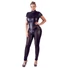 Kép 2/9 - Cottelli Party Plus Size - rövidujjú fényes overall (fekete)