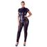Kép 2/9 - Cottelli Party Plus Size - rövidujjú fényes overall (fekete)