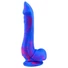 Kép 1/4 - Inkipus - herés szilikon dildó - 18cm (kék-pink)