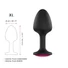Kép 2/4 - Dorcel Geisha Plug Ruby XL - pink köves anál plug (fekete)
