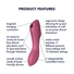 Kép 2/4 - Satisfyer Curvy Trinity 3 - léghullámos 2in1 vibrátor (piros)