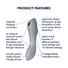 Kép 2/4 - Satisfyer Curvy Trinity 3 - léghullámos 2in1 vibrátor (szürke)