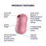 Kép 8/8 - Satisfyer Cotton Candy - léghullámos csikló vibrátor (korall)