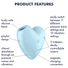 Kép 8/8 - Satisfyer Cutie Heart - akkus léghullámos csikló vibrátor (kék)