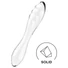 Kép 1/6 - Satisfyer Dazzling Crystal 1 - kétvégű üveg dildó (átlátszó)