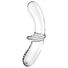 Kép 2/6 - Satisfyer Double Crystal - kétvégű üveg dildó (átlátszó)