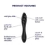 Kép 6/6 - Satisfyer Dazzling Crystal 1 - kétvégű üveg dildó (fekete)