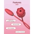 Kép 2/13 - Lonely Rose - akkus, léghullámos 2in1 rózsa vibrátor (piros)