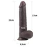 Kép 5/9 - Lovetoy Sliding-Skin - kétrétegű dildó - 23cm (barna)