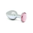 Kép 1/4 - Rimba XS - pink köves, fém anál plug (ezüst)