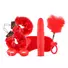 Kép 1/8 - LoveBoxxx I love Red - vibrátoros kötöző szett (6 részes) - piros