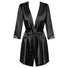 Kép 2/5 - Obsessive Satinia Robe - szatén köntös szett (fekete)