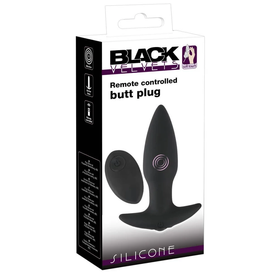 black velvet anal plug Black Velvet Butt Plug - akkus, rádiós anál vibrátor (fekete) - Anál  vibrátor